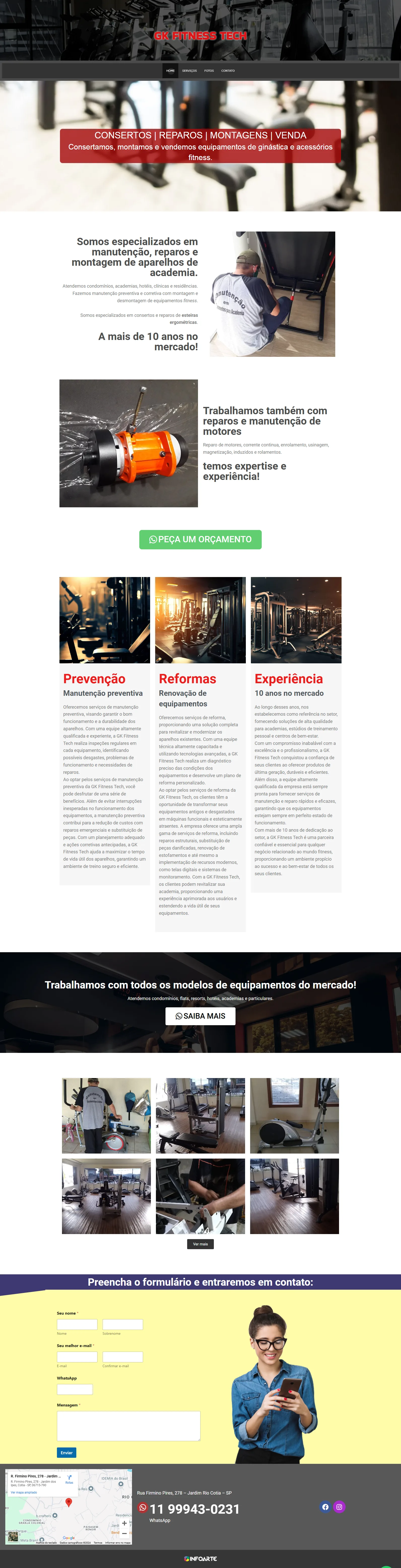 Screenshot do site GK Fitness Tech