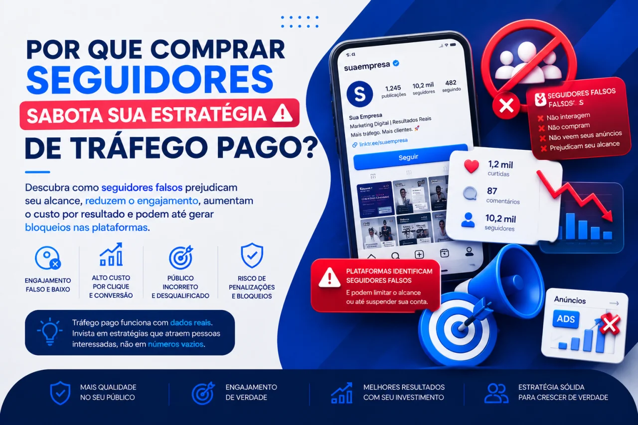 Por que comprar seguidores sabota sua estratégia de tráfego pago